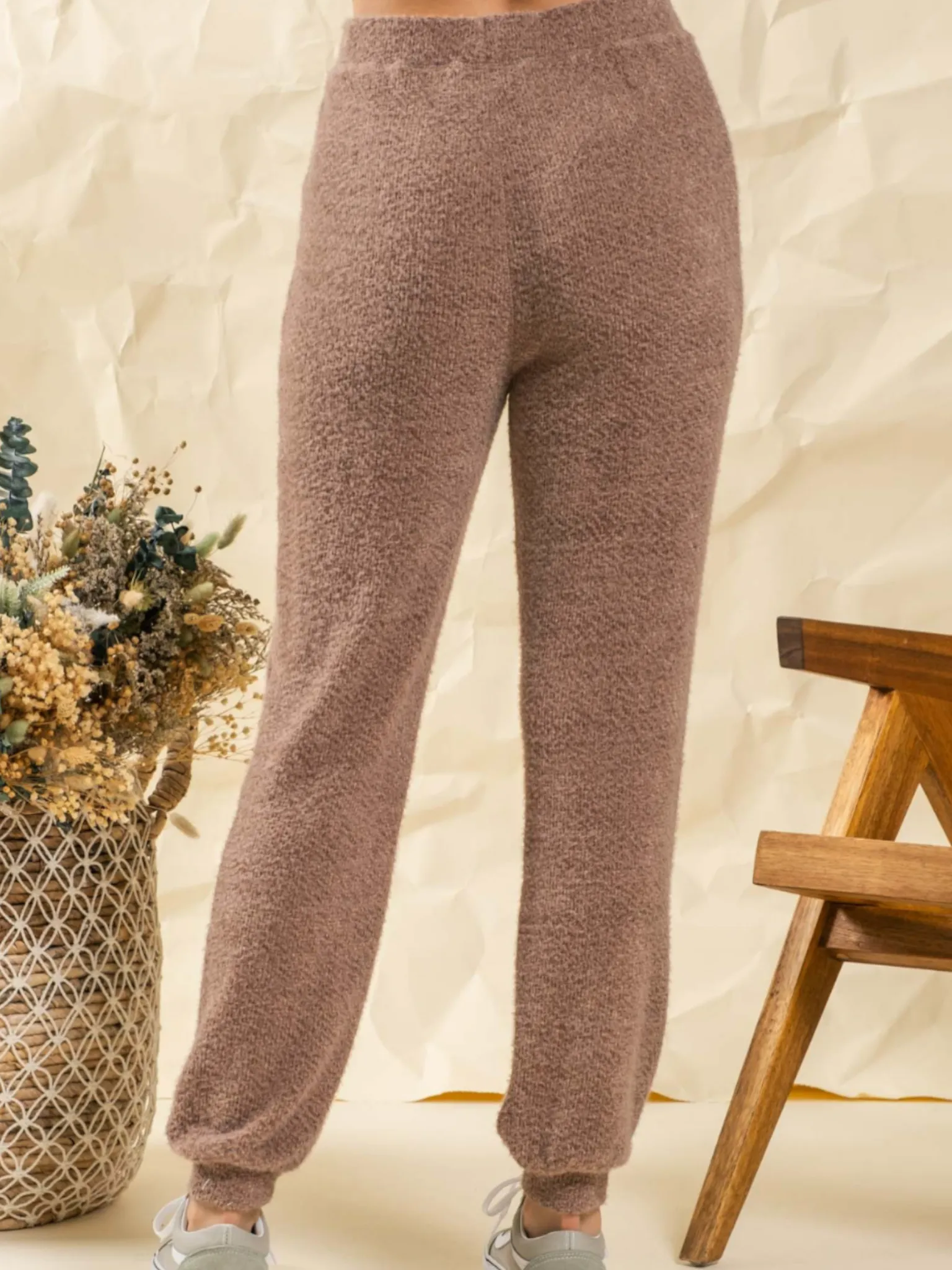 Amelia Soft Brush Knit Pants - Cocoa