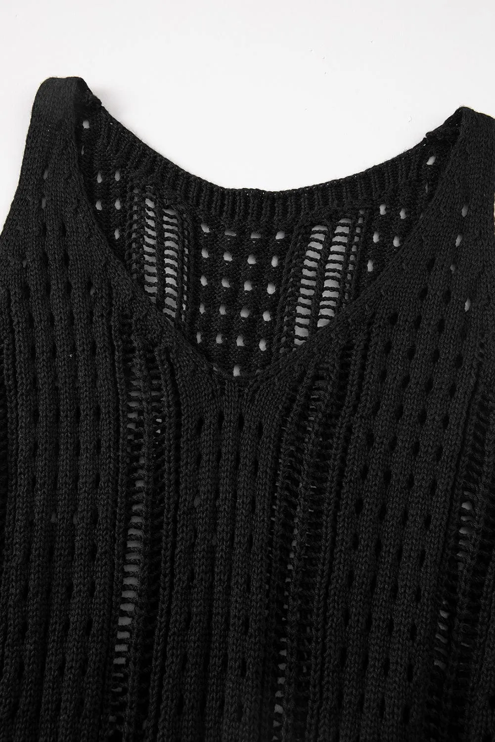 Black Crochet Beach Cover-Up Dress