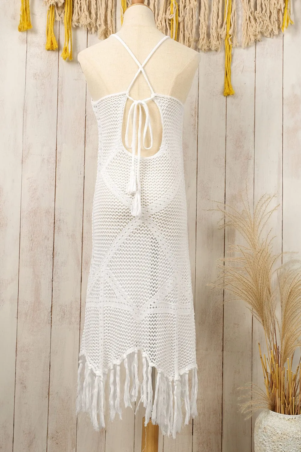 Black Crochet Beach Cover-Up Dress