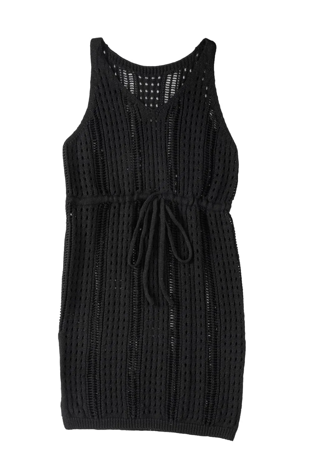 Black Crochet Beach Cover-Up Dress