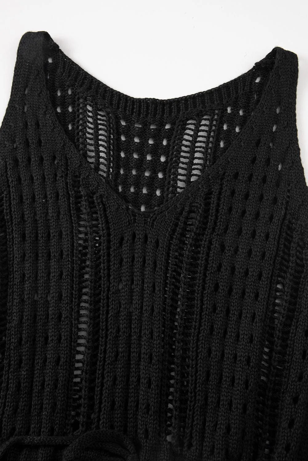 Black Crochet Beach Cover-Up Dress