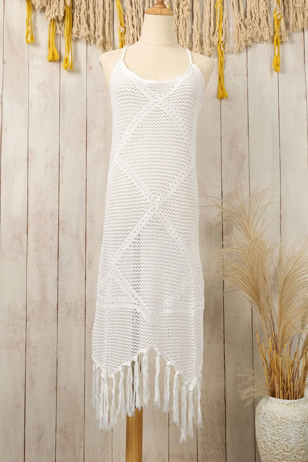 Black Crochet Beach Cover-Up Dress