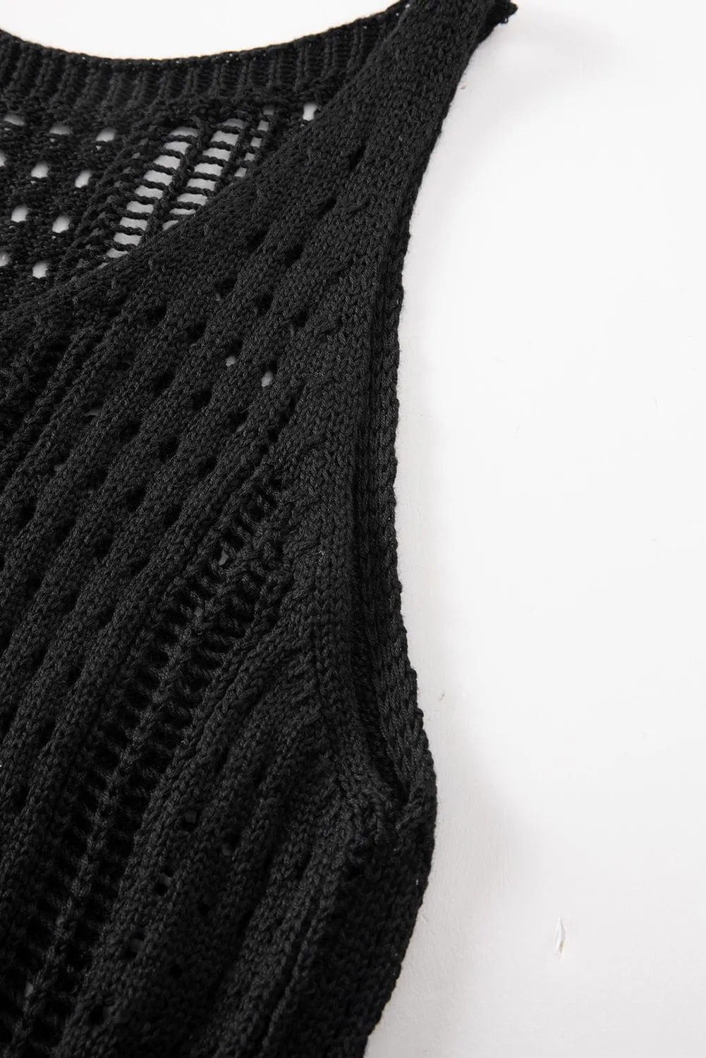 Black Crochet Beach Cover-Up Dress