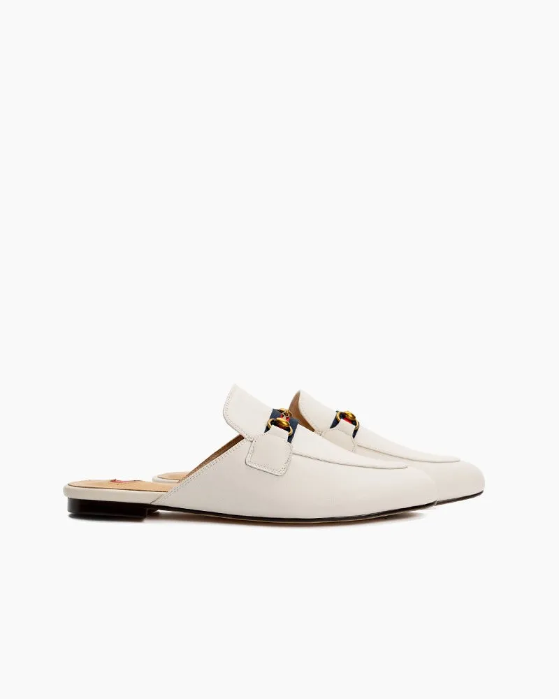 Classic Metal Buckle  Slip On Backless Comfortable Flat Mules