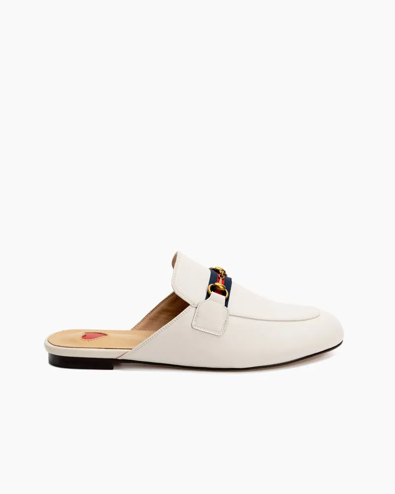 Classic Metal Buckle  Slip On Backless Comfortable Flat Mules