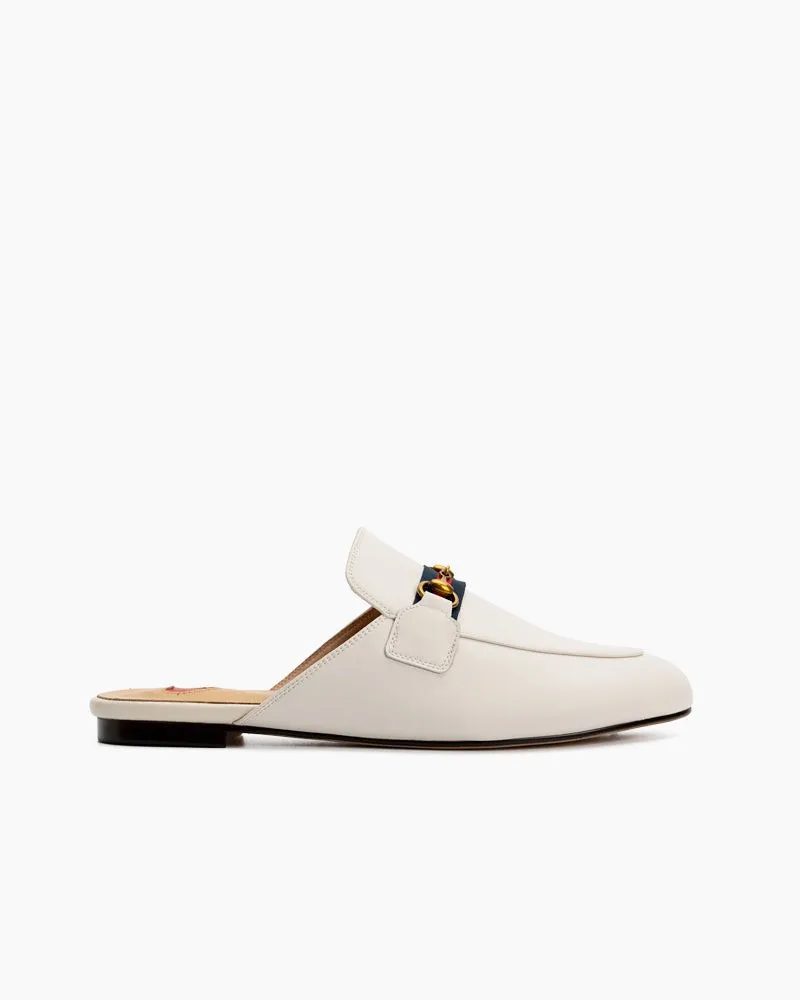 Classic Metal Buckle  Slip On Backless Comfortable Flat Mules