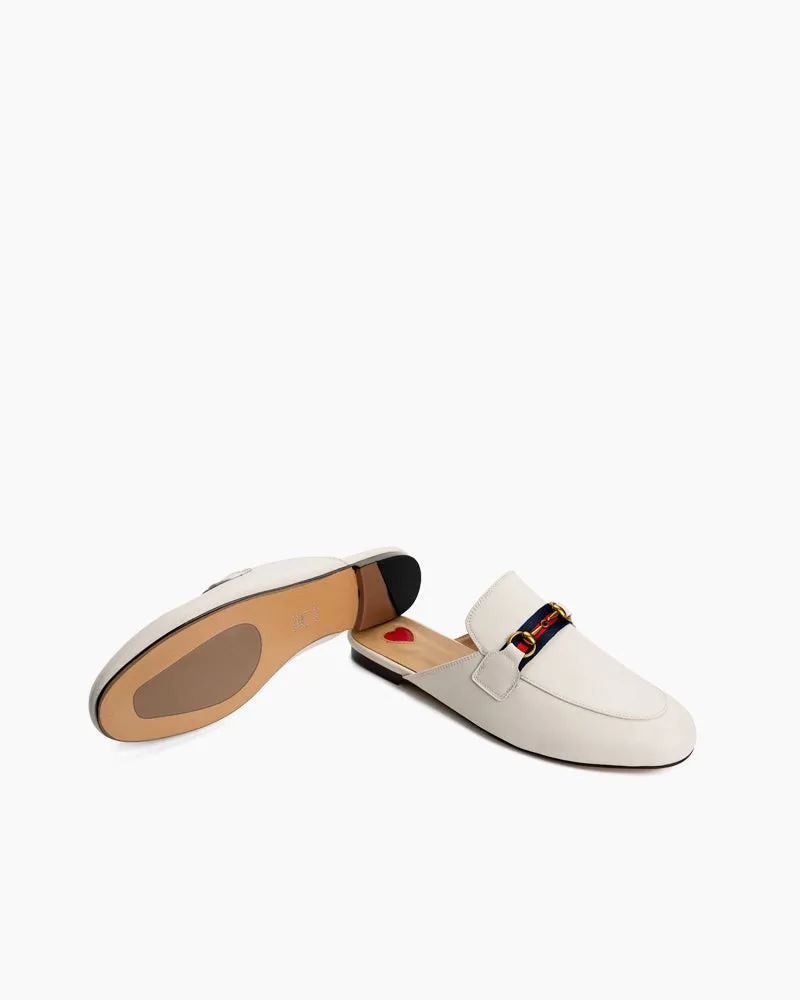 Classic Metal Buckle  Slip On Backless Comfortable Flat Mules