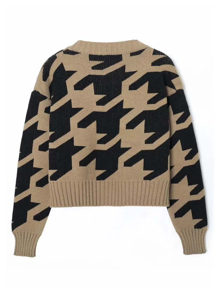 Crew neck Pullover Sweater blouse jacket female  7223