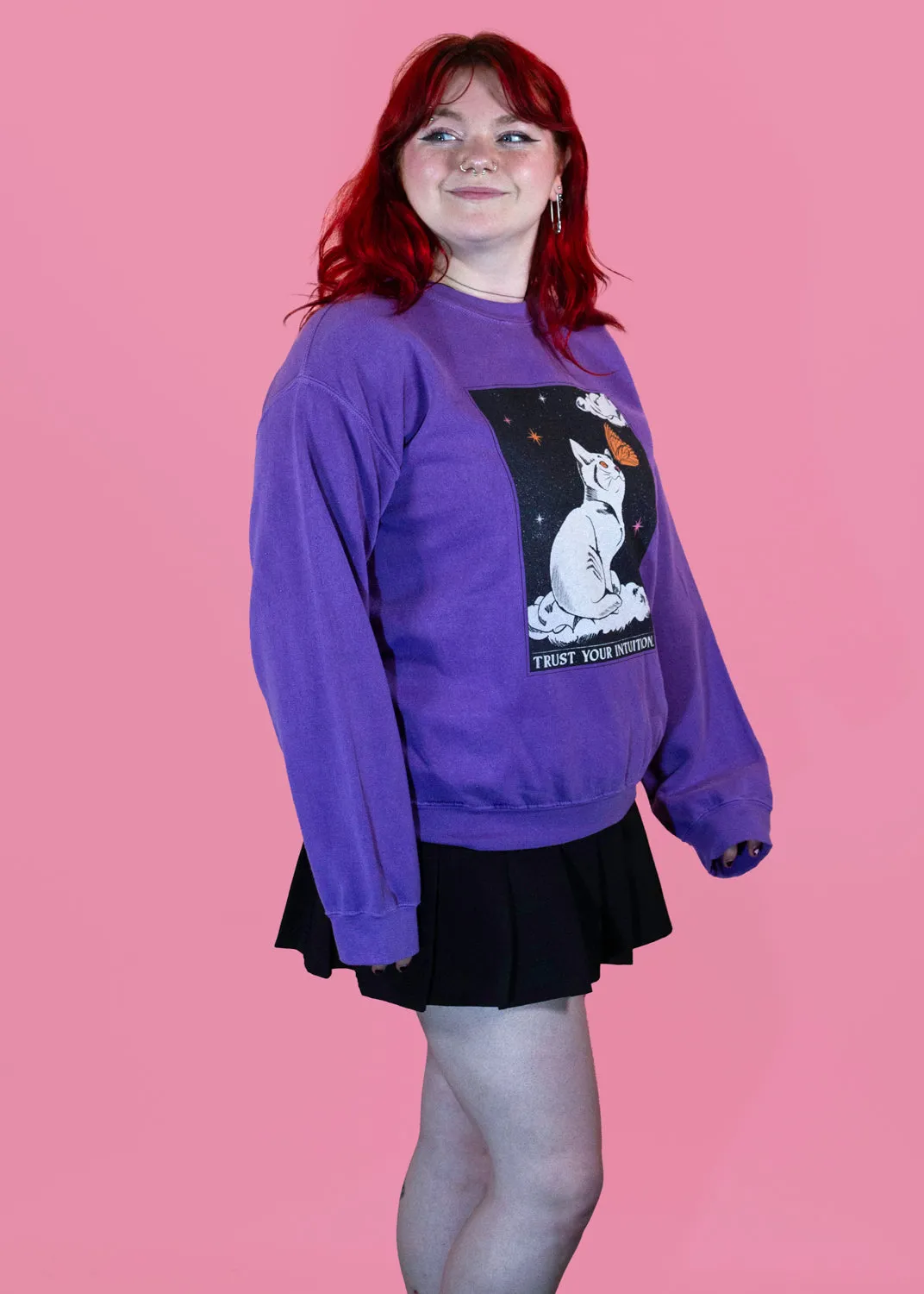 Daisy Street - Violet Trust Your Intuition Cat Sweater