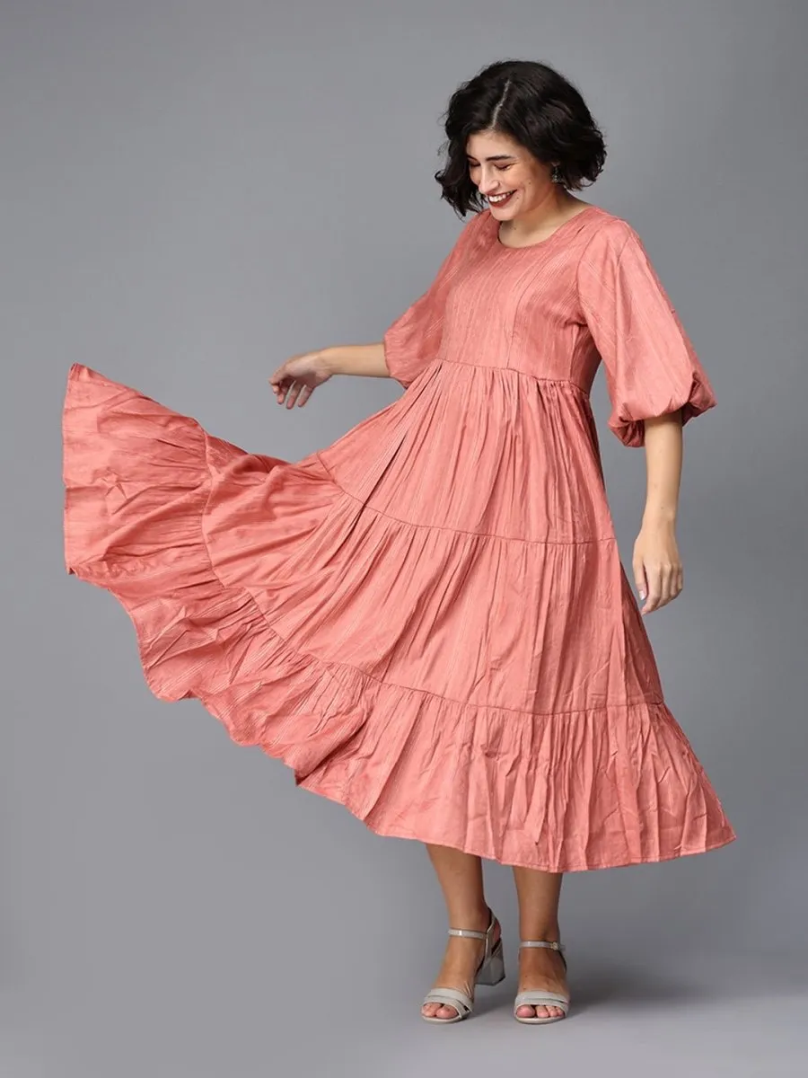 Dutch Tulips Maternity And Nursing Midi Tier Dress