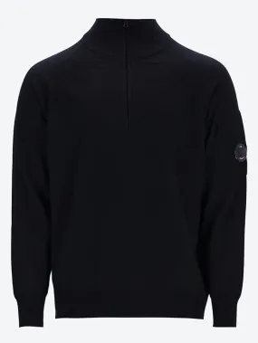 Extra fine Merino wool half zipped sweater