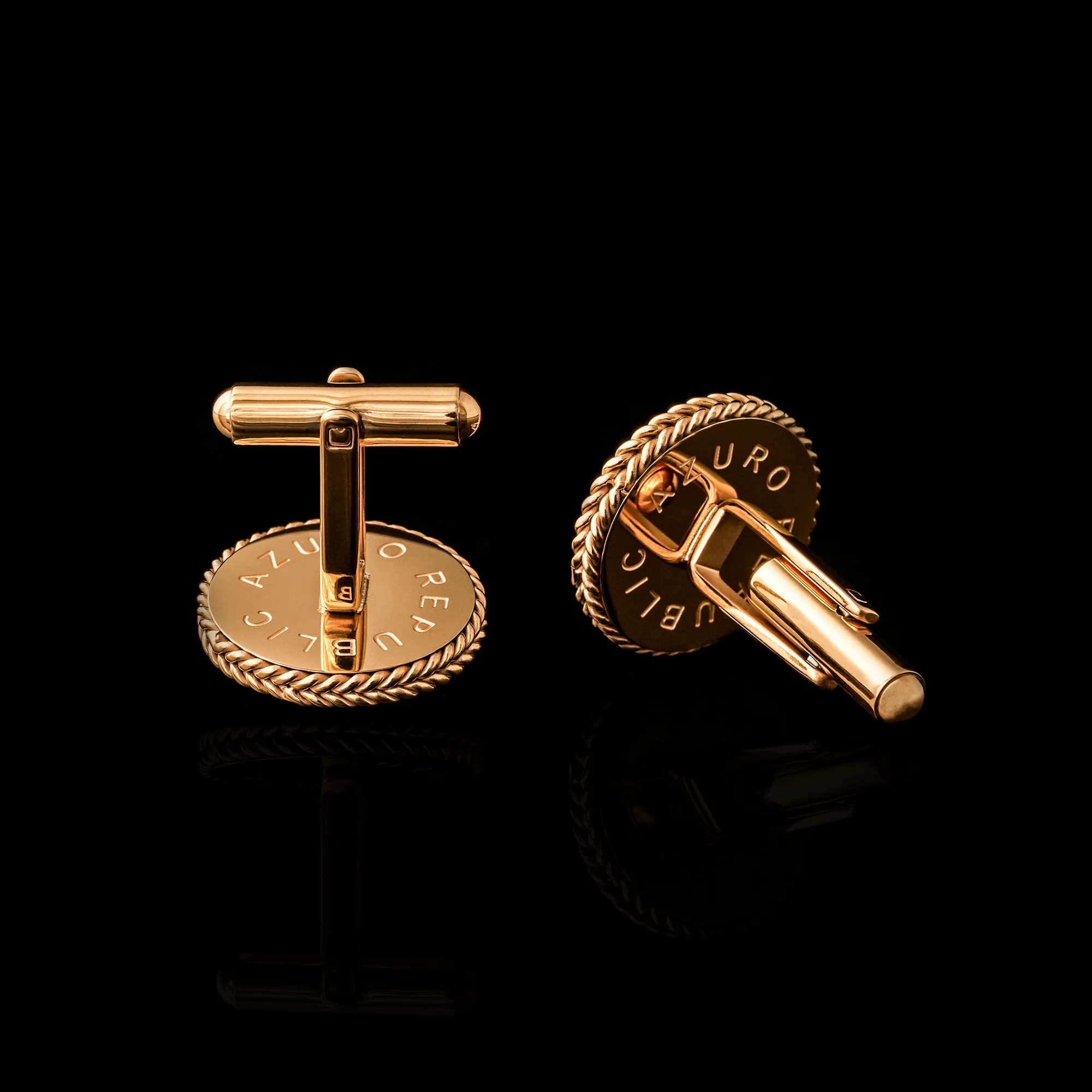 Gold Malachite Leaf Cufflinks