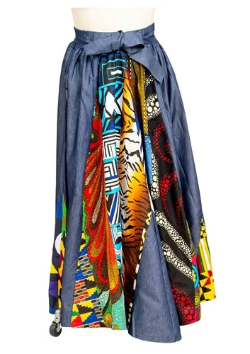 Kara Chic 7002M Mixed Print Skirt