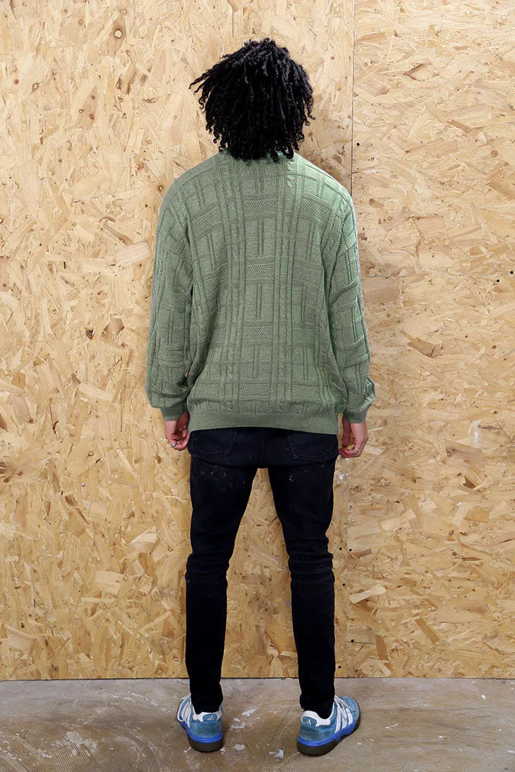 Lacoste Sage Green Textured Jumper