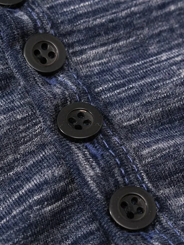 Men's Short Sleeve Henley Collar Shirt