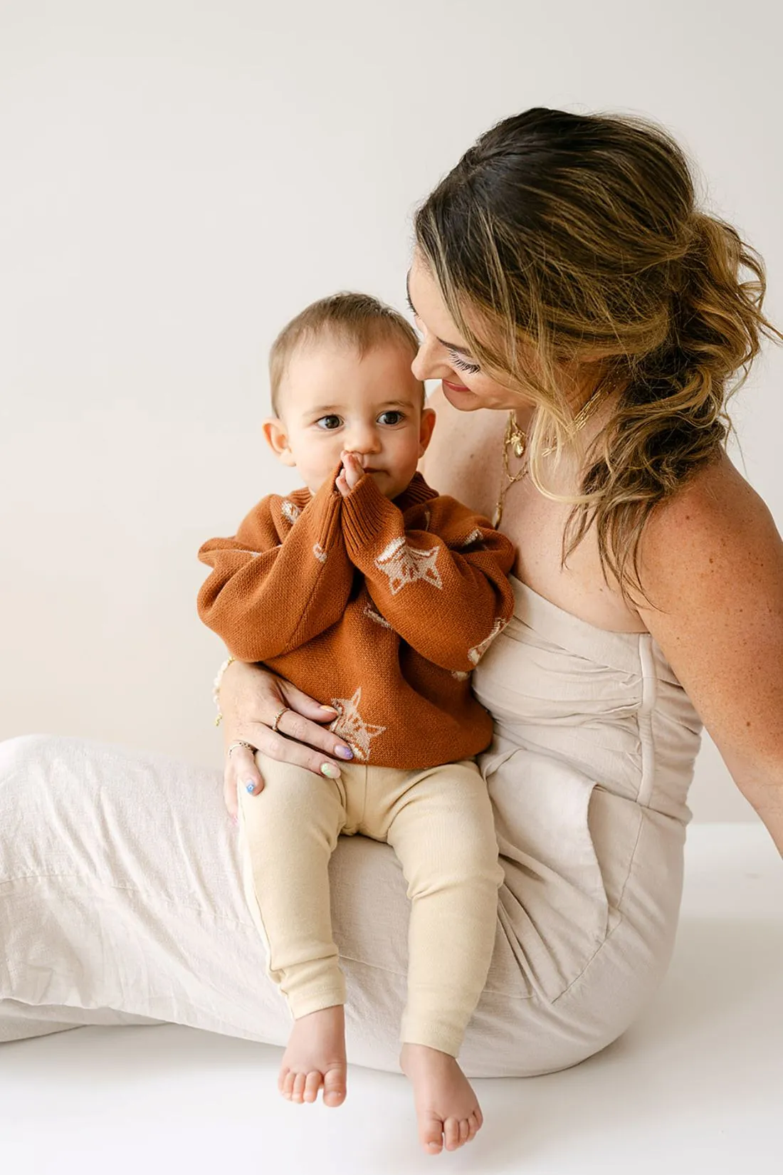 Organic Fox Knit Sweater | Mocha Bisque