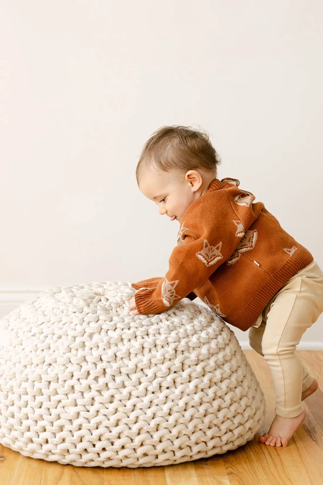 Organic Fox Knit Sweater | Mocha Bisque