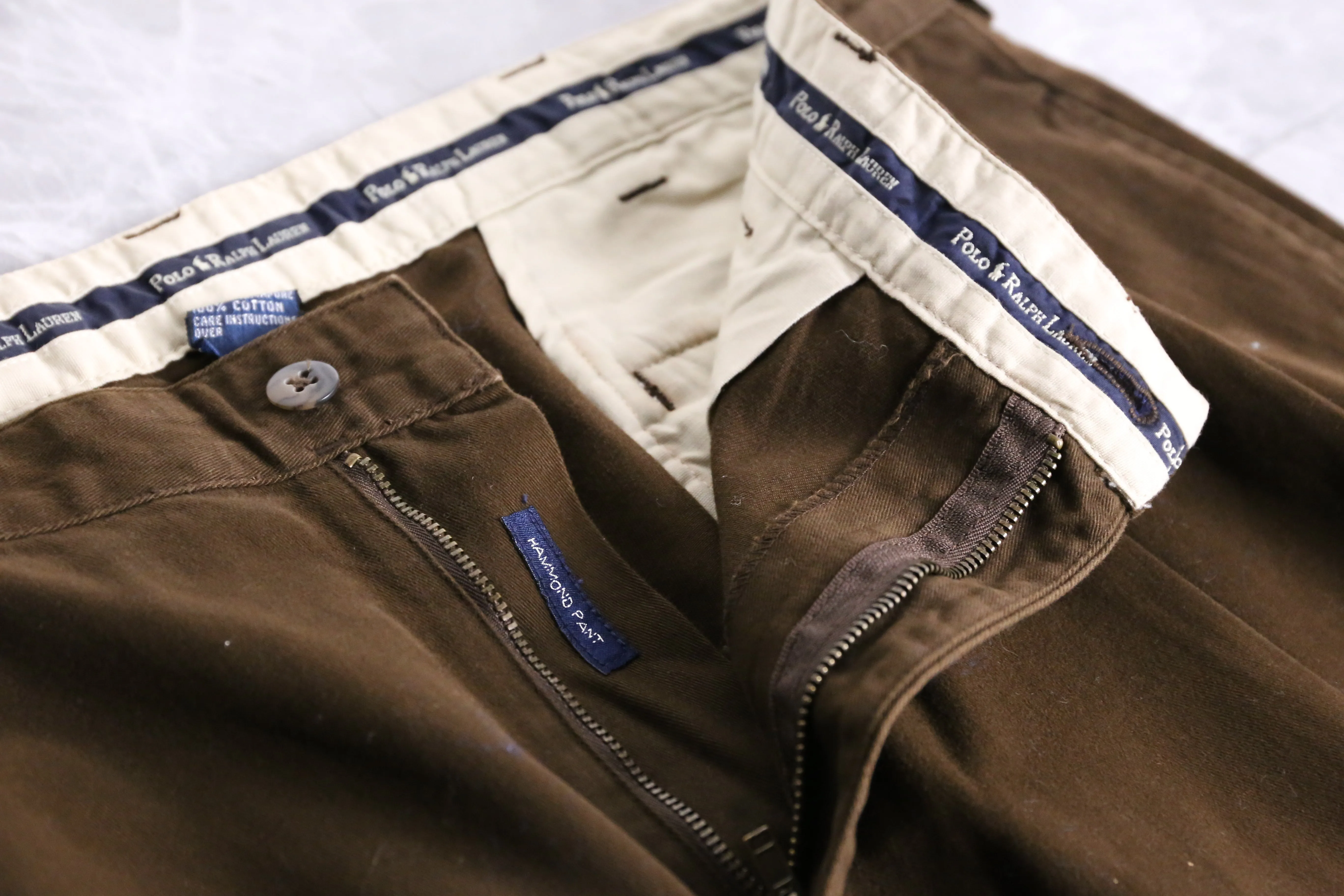 "Polo by Ralph Lauren" dark brown chino pants