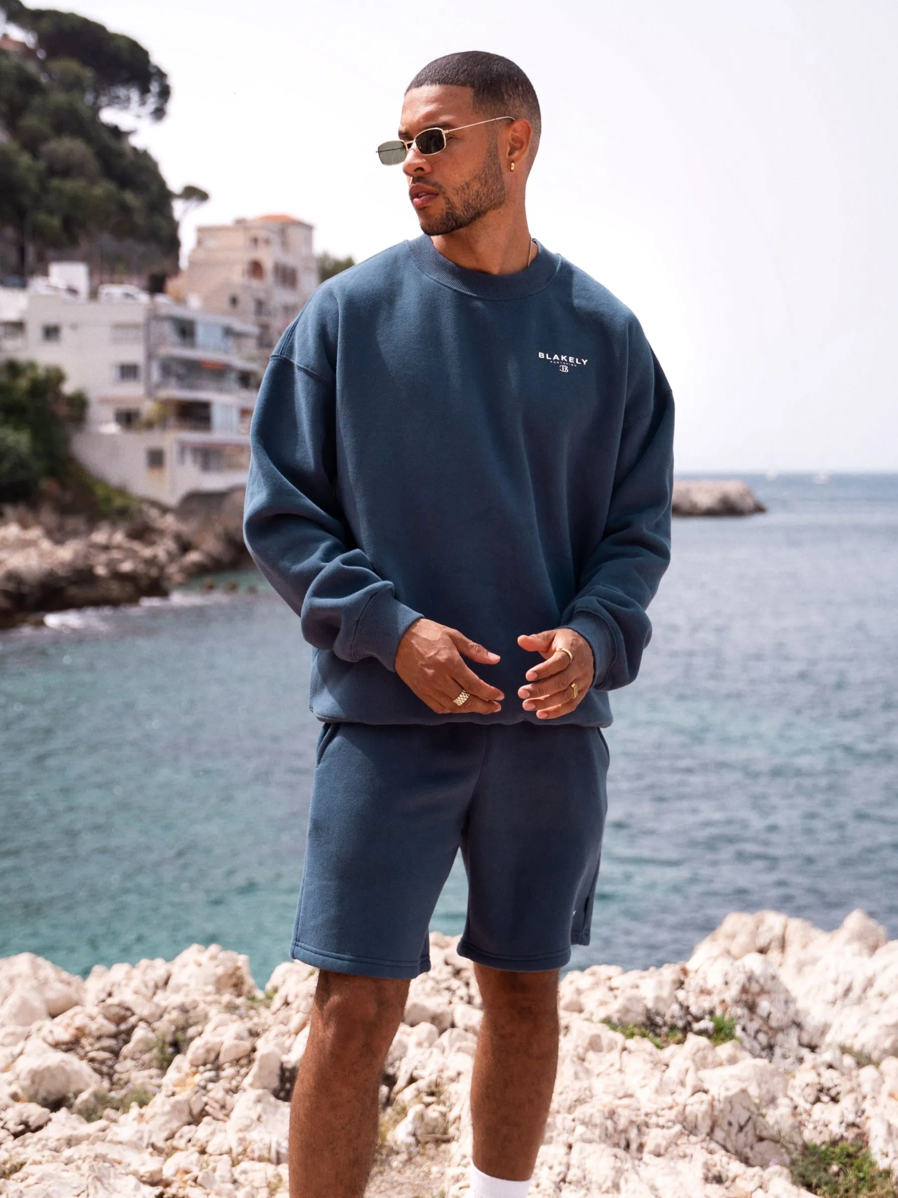 Riviera Initial Jumper - Mid Blue