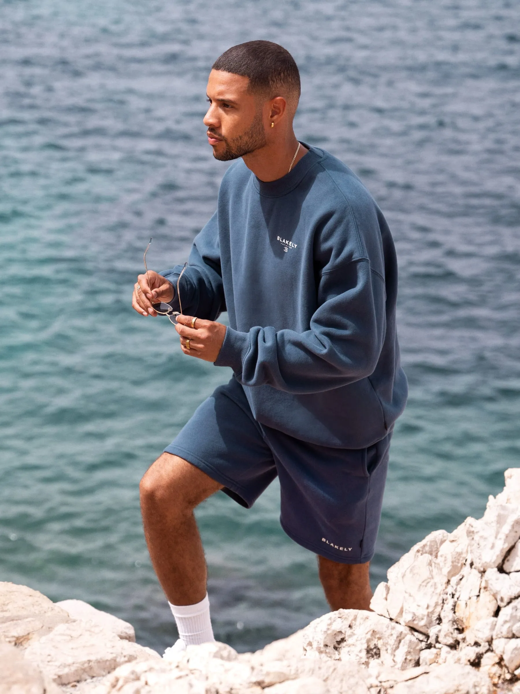 Riviera Initial Jumper - Mid Blue