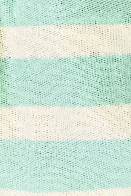 Sage   Ivory Striped Round Neck Sweater