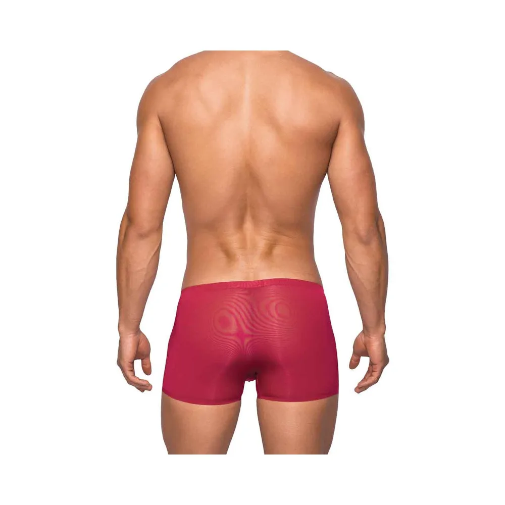 Seamless Sleek Shorts Sheer Pouch Wine Medium