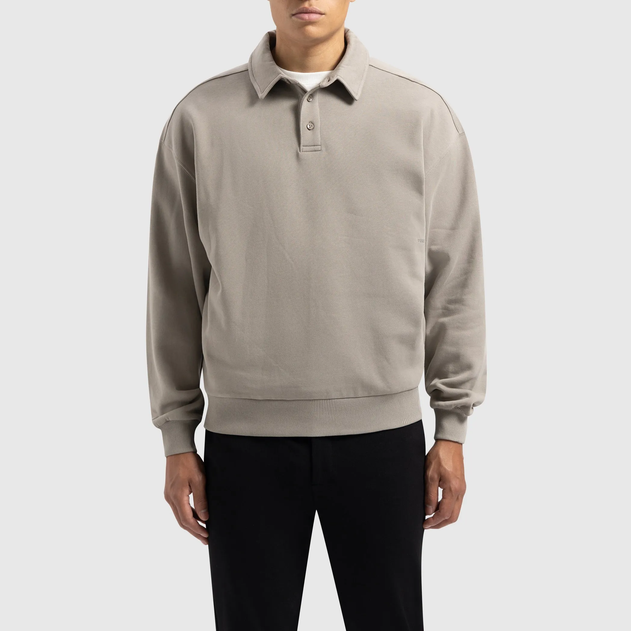 Sideline Wordmark Polo Sweater | Taupe
