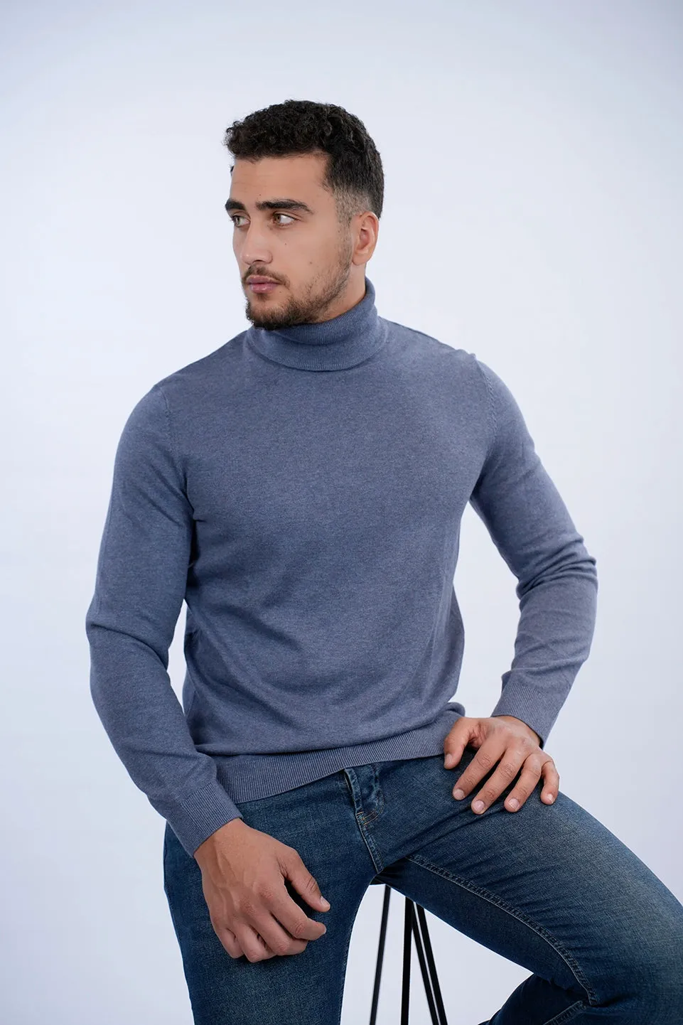 Tom Tailor Dark Grey Turtle Neck Basic Sweater