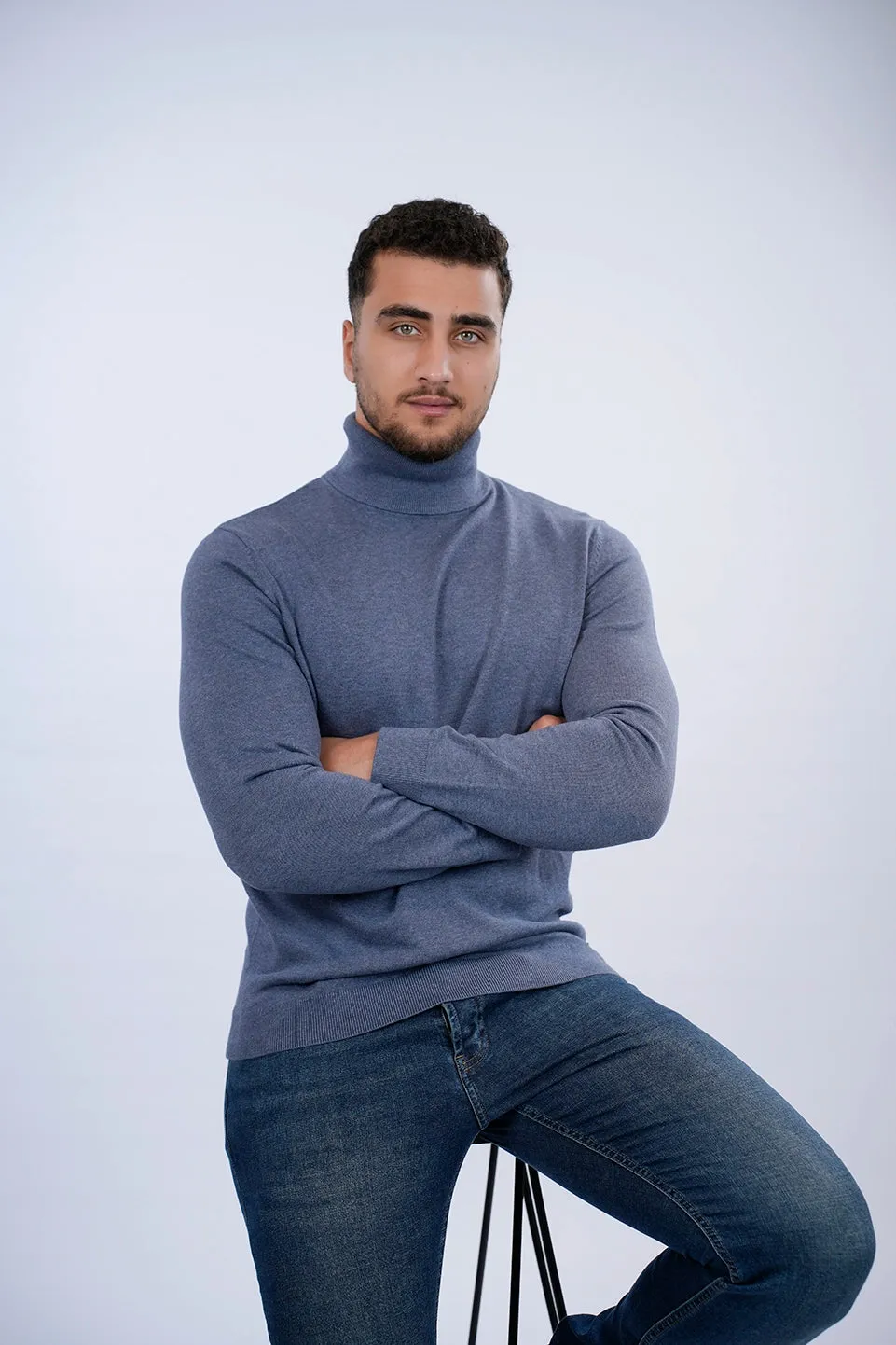 Tom Tailor Dark Grey Turtle Neck Basic Sweater