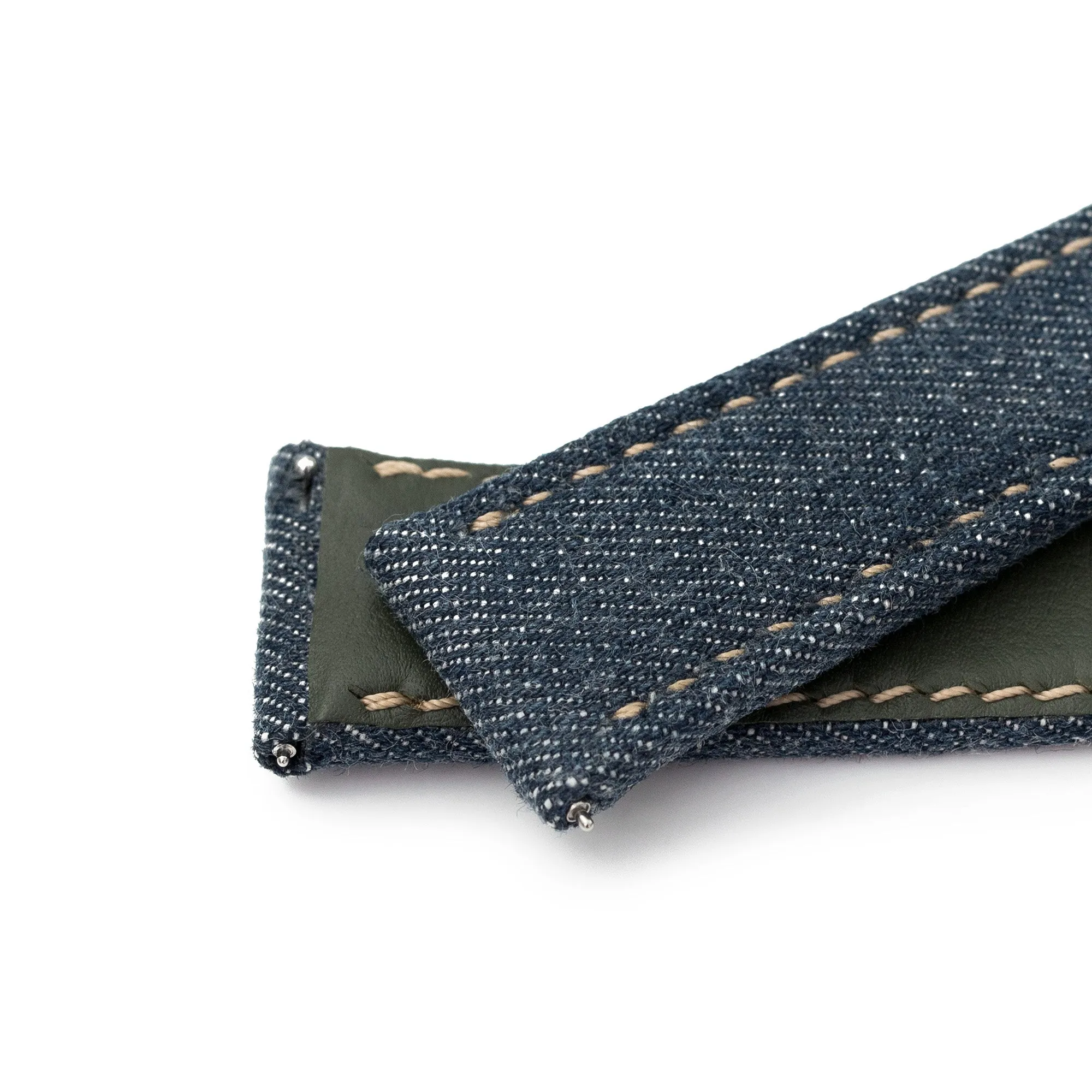 Upcycled Denim Blue Quick Release Watch Band, 20mm or 22mm