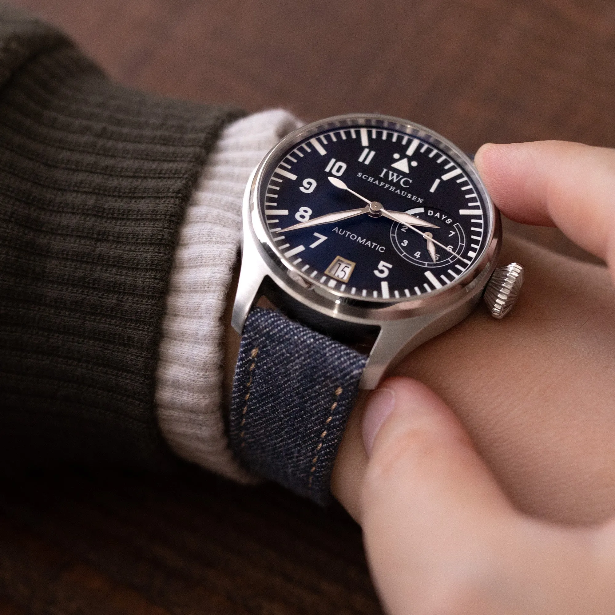 Upcycled Denim Blue Quick Release Watch Band, 20mm or 22mm