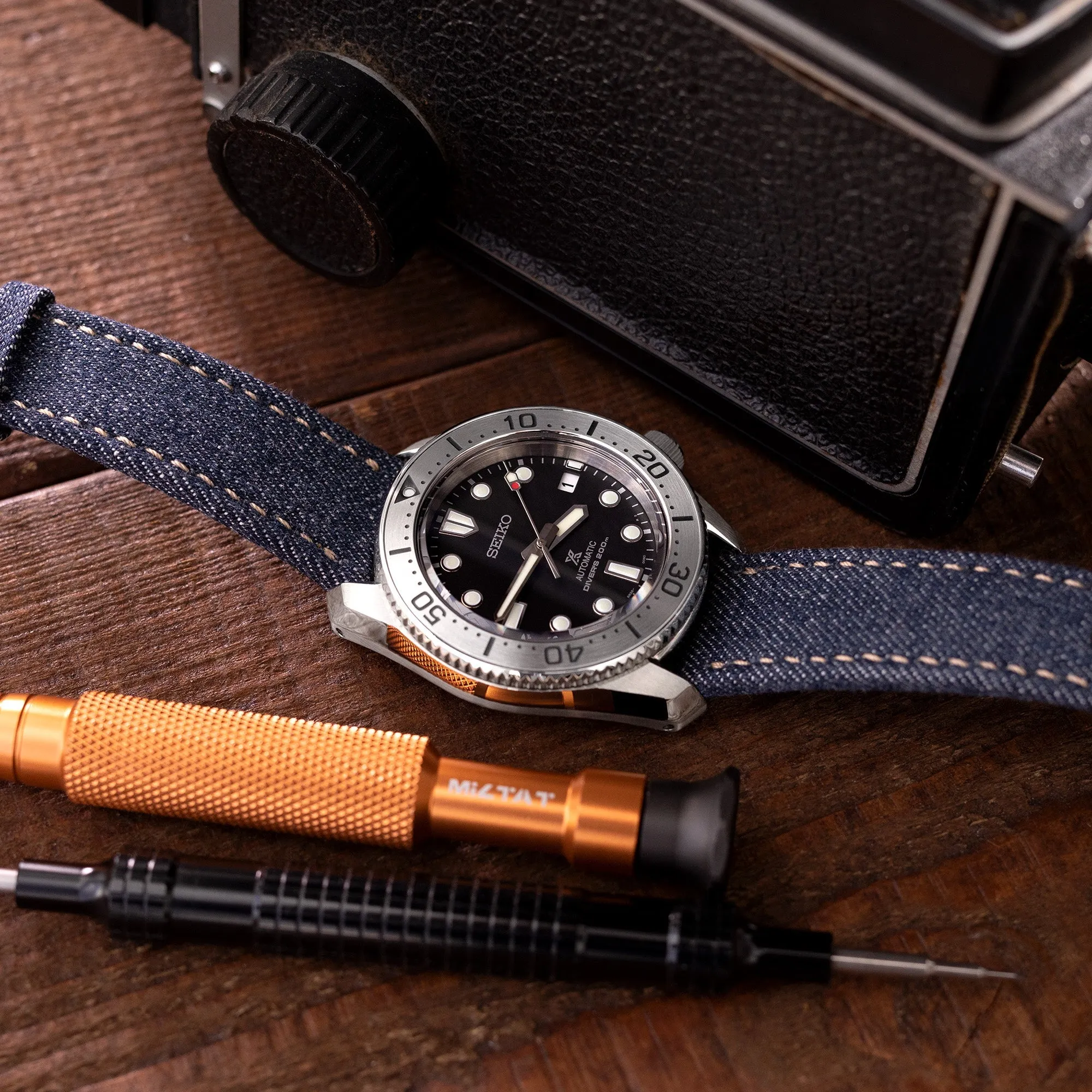 Upcycled Denim Blue Quick Release Watch Band, 20mm or 22mm