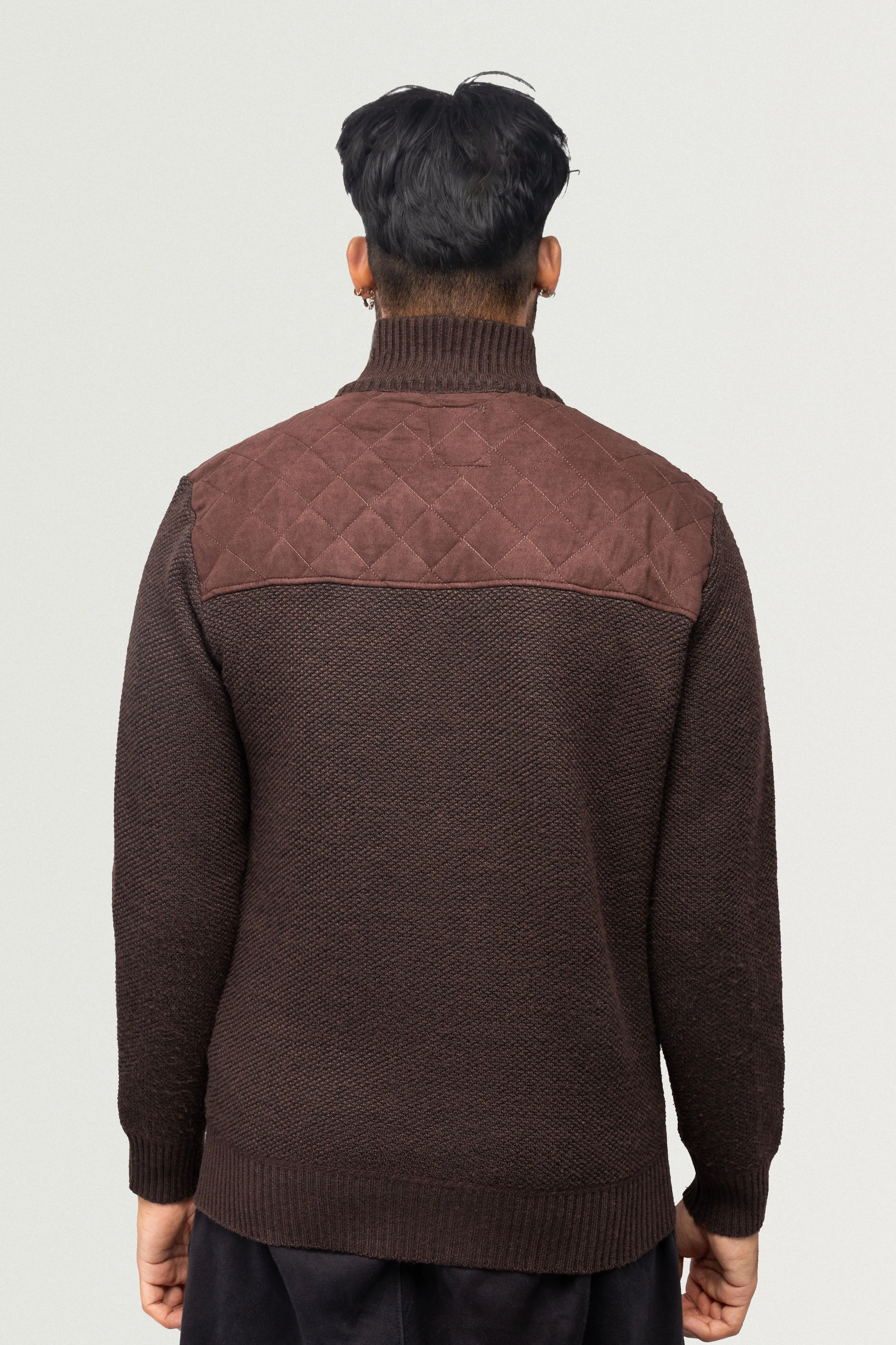 X RAY Men's Zip Up Jacket with Suede Peicing & Lining