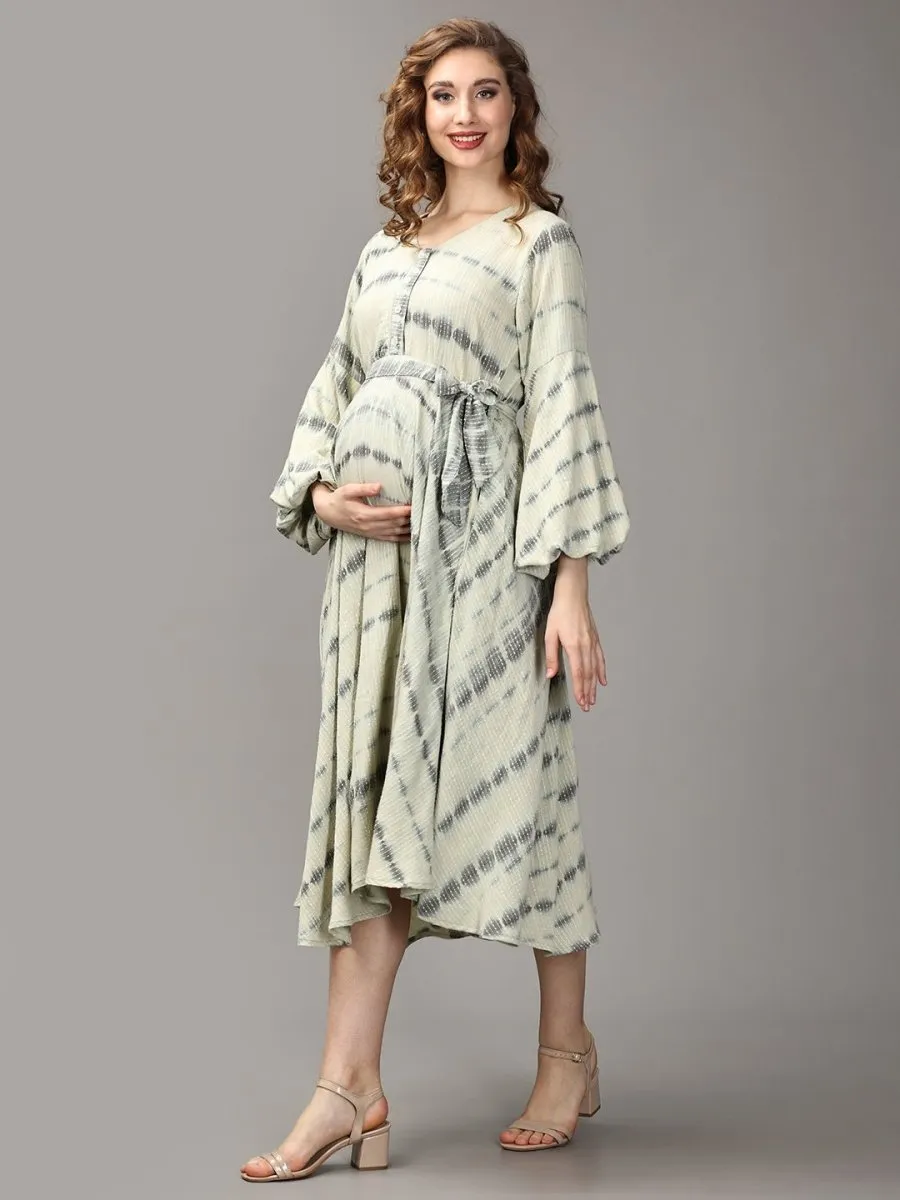 Zen Garden Tie and Dye Maternity and Nursing Dress